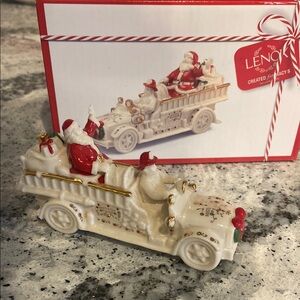 Lenox Mistletoe Park Fire Truck with Santa